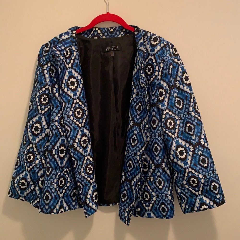 Kasper Blue Patterned Blazer